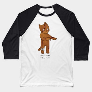 You've hurt me so much sad cat band aid scar illustration watercolor Baseball T-Shirt